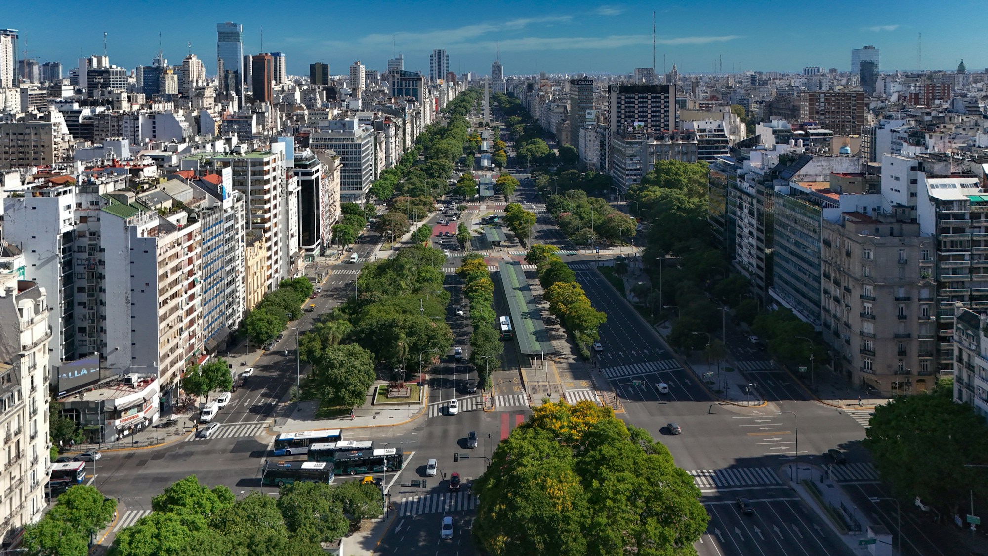 Aerial view of the Buenos Aires skyline with residential towers